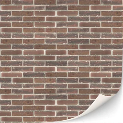 Image of 3 Sheets Self Adhesive Wall Cladding for Dollhouse 1:12 Scale (Brown Bricks)