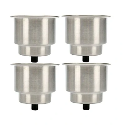 Image of Amarine made 4pcs Stainless Steel Cup Drink Holder with Drain Marine Boat Rv Camper