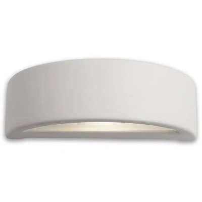 Image of Ceramic 1 Light Indoor Plaster Wall 100W Unglazed, Acid White Glass, E27