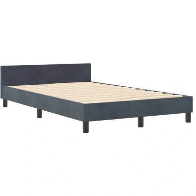 Image of vidaXL Bed Frame Dark Grey 120x200 cm Velvet