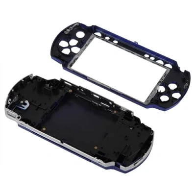 Image of ASHATA Full Case Cover Shell Housing Set Replacement for Sony PSP 1000 Game Console, Strong Protection Anti skid with Buttons Kit, Fashionable Appearance(Blue)