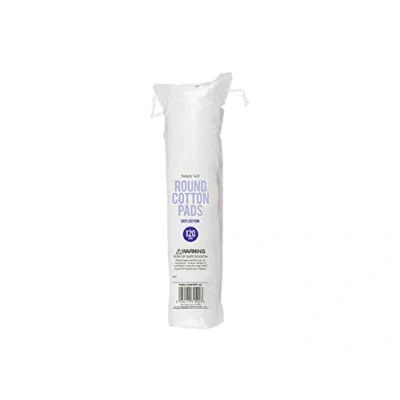 Image of White Round Cotton Pads, 120 Pack (5cm x 5cm 0.2cm) Soft to Skin, Versatile for Makeup Removal &amp; Personal Care