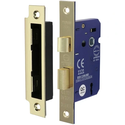 Image of Timco 3 Lever Sashlock Electro Brass (Size 65 case / 45 Backset 1 Each)