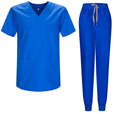Image of MISEMIYA Uniforms Unisex Scrub Set Medical Uniform with Top and Pants 817 8316 X Large, Royal Blue