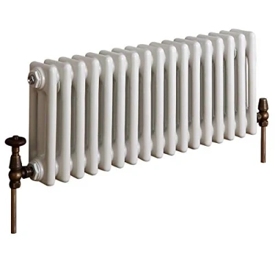 Image of Milano Windsor White Cast Iron Style Horizontal Triple Column Radiator 300mm x 785mm