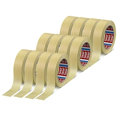 Image of tesa 4323 Indoor Masking tape for painting and decorating 3 Day residue free removal, 50 m x 25mm 12 rolls