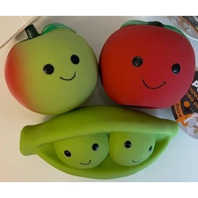 Image of Latex Dog Toys Variety Pack Squeaky Fruit &amp; Veg SMALL