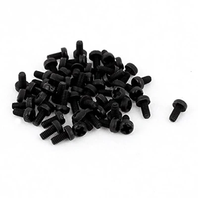 Image of Sourcingmap M2 x 4mm Nylon Phillips Cross Pan Head Machine Screws Black 50 PCS