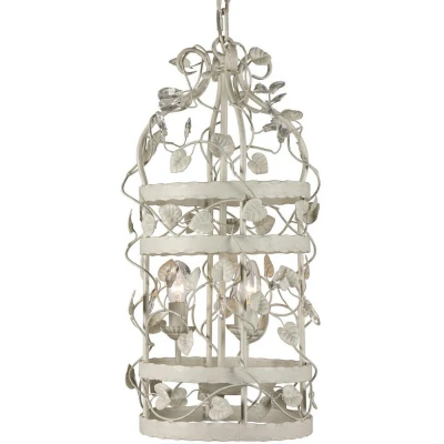 Image of Michelan 3 Light Wire Frame Pendant Ceiling Beige Gray
