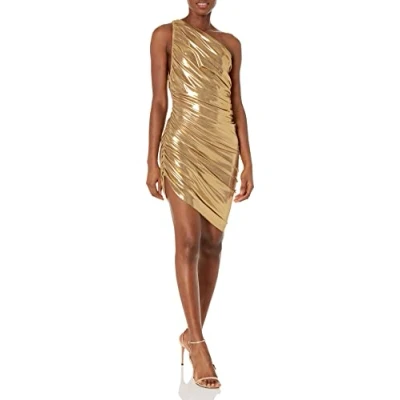 Image of Norma Kamali Women&#039;s Diana Mini Casual Night Out Dress, Gold, Medium
