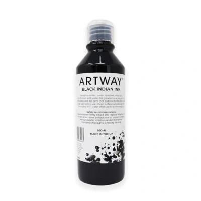 Image of Artway Black Indian Ink 300ml Ideal for Drawing, Illustration and Calligraphy Applications