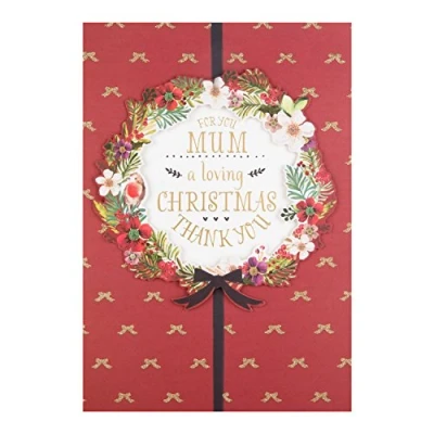 Image of Hallmark Medium Mum &quot;Thank You&quot; Christmas Card