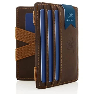 Image of West Magic Wallet with Coin Compartment + Gift Packaging Mens Wallets RFID Blocking for Men Compact &amp; Small Shield Minimalist Wallet, Cash