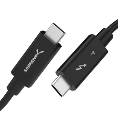 Image of SABRENT 1M USB C Thunderbolt 4 Cable 100W, 8K/60Hz or dual 4K/60Hz. 40Gbps, TB4 for Super Fast Transfer and Charging Compatible with 3 MacBook Apple etc. (CB T4M1)