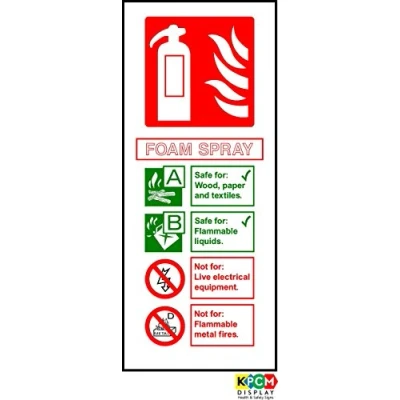 Image of Fire I.D Foam Spray Sign 1.2mm Rigid Plastic 200mm x 80mm