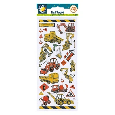 Image of Craft Planet CPT 6561050 Fun Stickers Construction Site Vehicles, Assorted