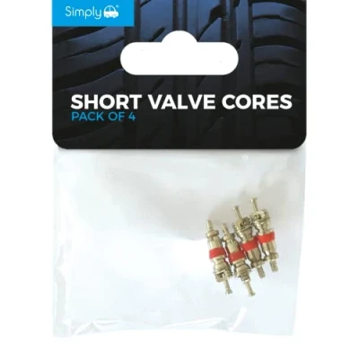 Image of Simply VAL104 Pack of 4 Short Chrome Valve Cores Easy Installation