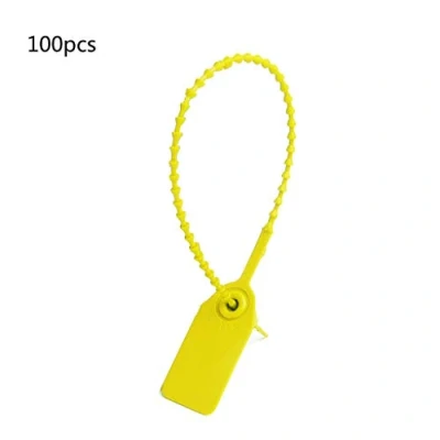 Image of 100Pcs Security Tag Seal Self Locks Plastic Tamper Label Tape Signage Numbered Pull Ties Disposable Seals