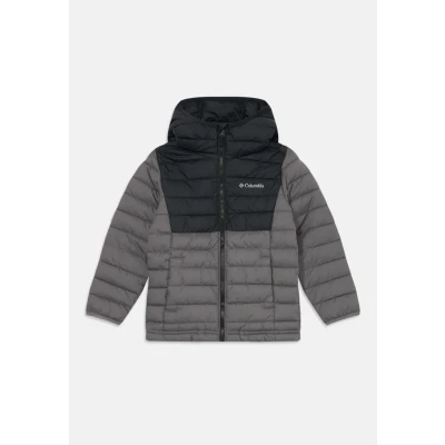 Image of Columbia Youth Boys Powder Lite 2 Hooded Jacket, City Grey/Black, 140