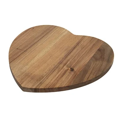 Image of bar@drinkstuff Acacia Wood Serving Board,Serving Platter, Food Board, Burger Board (Heart)