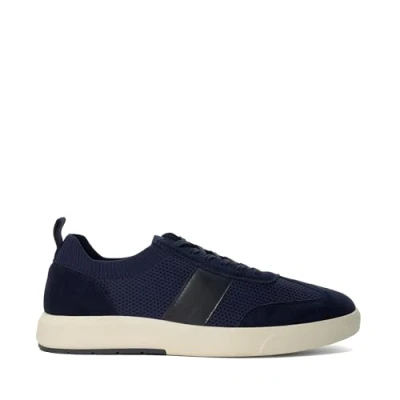Image of Dune London Mens Trailing Knitted Lace Up Trainers Navy Fabric Size UK 7