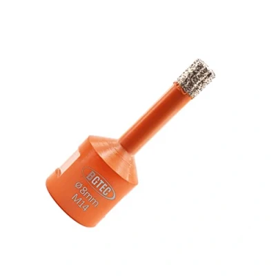 Image of BGTEC Dry Diamond Core Drill Bits Diameter 8mm for Porcelain Tile Ceramic Marble Brick M14 Thread
