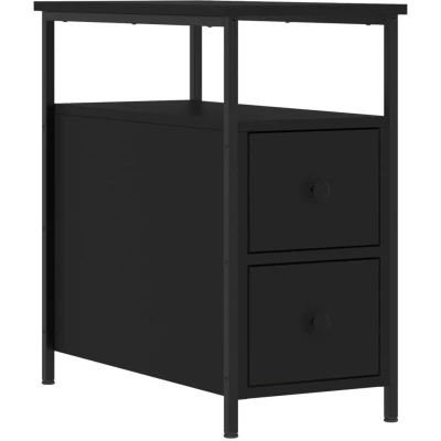 Image of vidaXL Bedside Cabinet Black 30x60x60 cm Engineered Wood