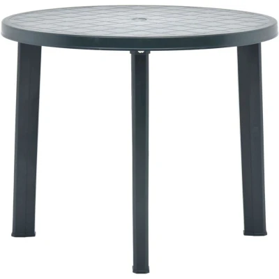 Image of vidaXL Round Garden Table Green Outdoor Patio Plastic Durable and Lightweight Weather Resistant Material Easily Transportable
