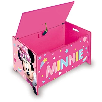 Image of Disney Minnie Mouse Deluxe Wooden Toy Box &amp; Bench by Nixy Children