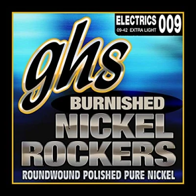 Image of GHS BNRXL 9 42 Extra Light Burnished Nickel Rocker Guitar String Set