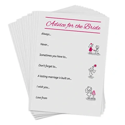 Image of SMILE GIFTS UK advice for the Bride cards 24 Hen Party Favours, Games, Night Bingo, Bridal Shower activity,