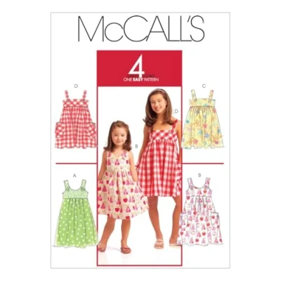 Image of McCall&#039;s Patterns M5613 Size CCE 3 4 5 6 Children&#039;s/ Girls&#039; Dresses, Pack of 1, White