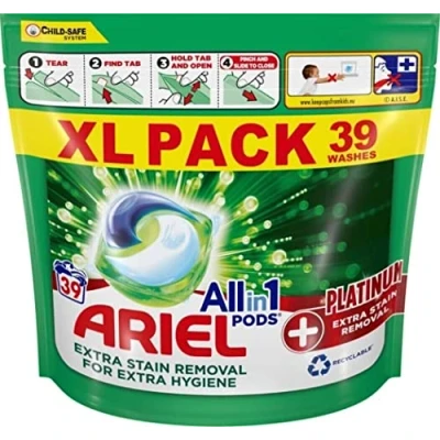 Image of Ariel All in 1 PODS, Washing Liquid Capsules +OXI Stain Removers Effect, Pack of 39