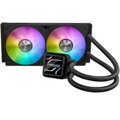 Image of Asus PRIME LC 240 ARGB 240mm Liquid CPU Cooler, Fans, Customisable Infinity Mirror Lenses