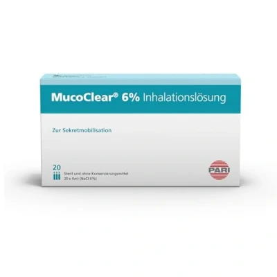 Image of PARI MucoClear 6% Inhalation Solution Pack of 20 Mucus Relief &amp; Easy Expectoration from Sinuses Lungs Sterile, Preservative Free Suitable for All Ages