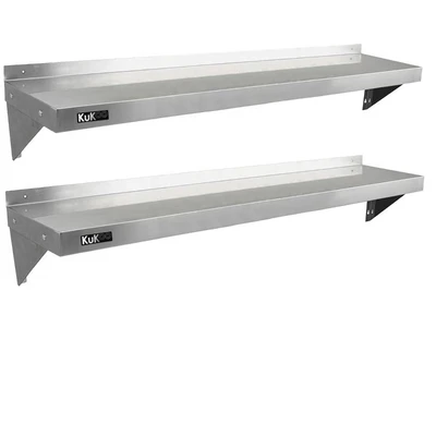 Image of MonsterShop 2 x KuKoo Stainless Steel Shelves 1500mm 300mm