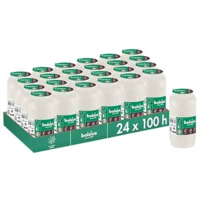 Image of Bolsius Grave Light White 24 Pack Long Burning Time 4 Days Funeral Candle &amp; Memorial Candles Clean Without Palm Oil