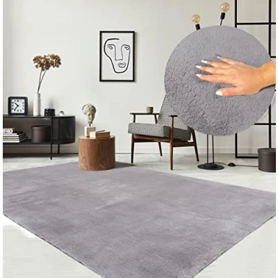 Image of the carpet Relax Rug, Modern, Fluffy, Short Pile, Non Slip Underside, Washable up to 30C, Super Soft, Fur Look, Grey, 200 x 280 cm