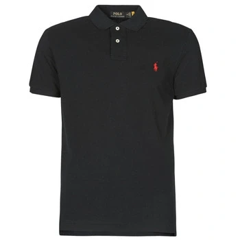 Image of Polo Ralph Lauren AJUSTE DROIT EN COTON BASIC MESH LOGO PONY PLAYER men&#039;s shirt in Black