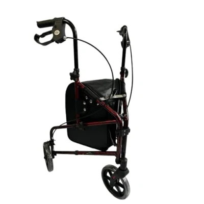 Image of Force Ultra Lightweight 3 Wheel Rollator Aluminium Tri Walker with Bag Flame Red