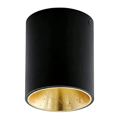 Image of EGLO Wall/Ceiling Lamp, Aluminium, Plastic, Integriert, 4 W, Black, Gold, 94502, One Size
