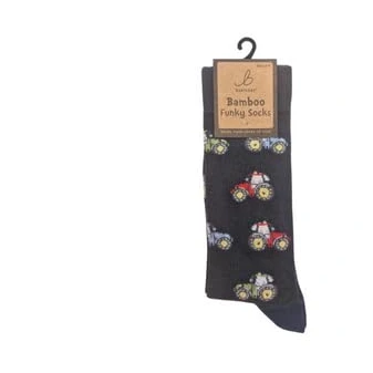 Image of Bartleby Mens Funky Bamboo Socks Modern Tractor