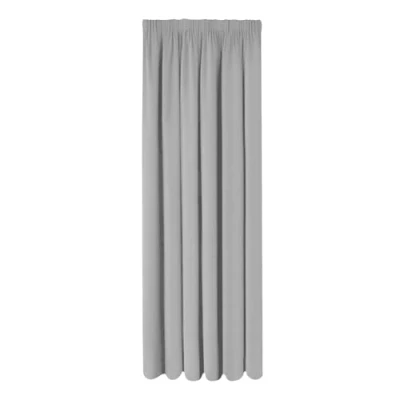Image of Oxford Homeware Pencil Pleat Blackout Curtains for Bedroom Energy Saving Light Grey Curtain Tape Top Thermal Insulated Living Room 66x84 Inch 1 Panel with Tie Back