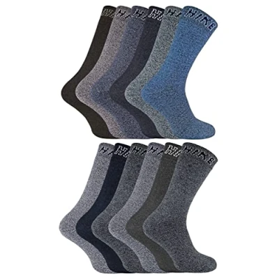 Image of Sock Snob 12 Pairs Mens Cushioned Crew Hiking Socks
