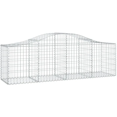 Image of vidaXL Arched Gabion Baskets 30 pcs 200x50x60/80 cm Galvanised Iron
