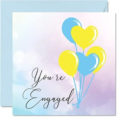Image of Engagement Cards for Couples You&#039;re Engaged Congratulations Happy Gifts, Congrats Well Done Card, 145mm x Wedding Marriage Greeting Fiance Fiancee