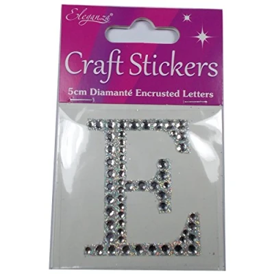Image of Craft Stickers 5cm Diamante Encrusted Letters &amp; Numbers (E)