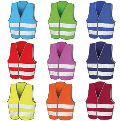 Image of Expert Workwear Hi Vis Kids Safety Vest Junior High Visibility Unisex Childrens School Reflective Outdoor Bike Waistcoat Top (Yellow, 10/12 Years)