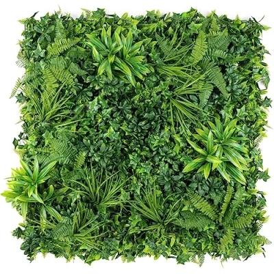 Image of Christow Evergreen Artificial Plant Living Wall Panels, Garden Fence Covering Decoration, Indoor Outdoor Decor, Waterproof UV Protected, 1m x (Set of 2 50cm)
