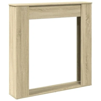 Image of vidaXL Fireplace Surround Sonoma Oak Engineered Wood Compatible with LED Flame 100 x 20 cm